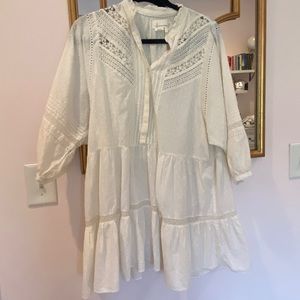 Anthropologie lace & linen dress